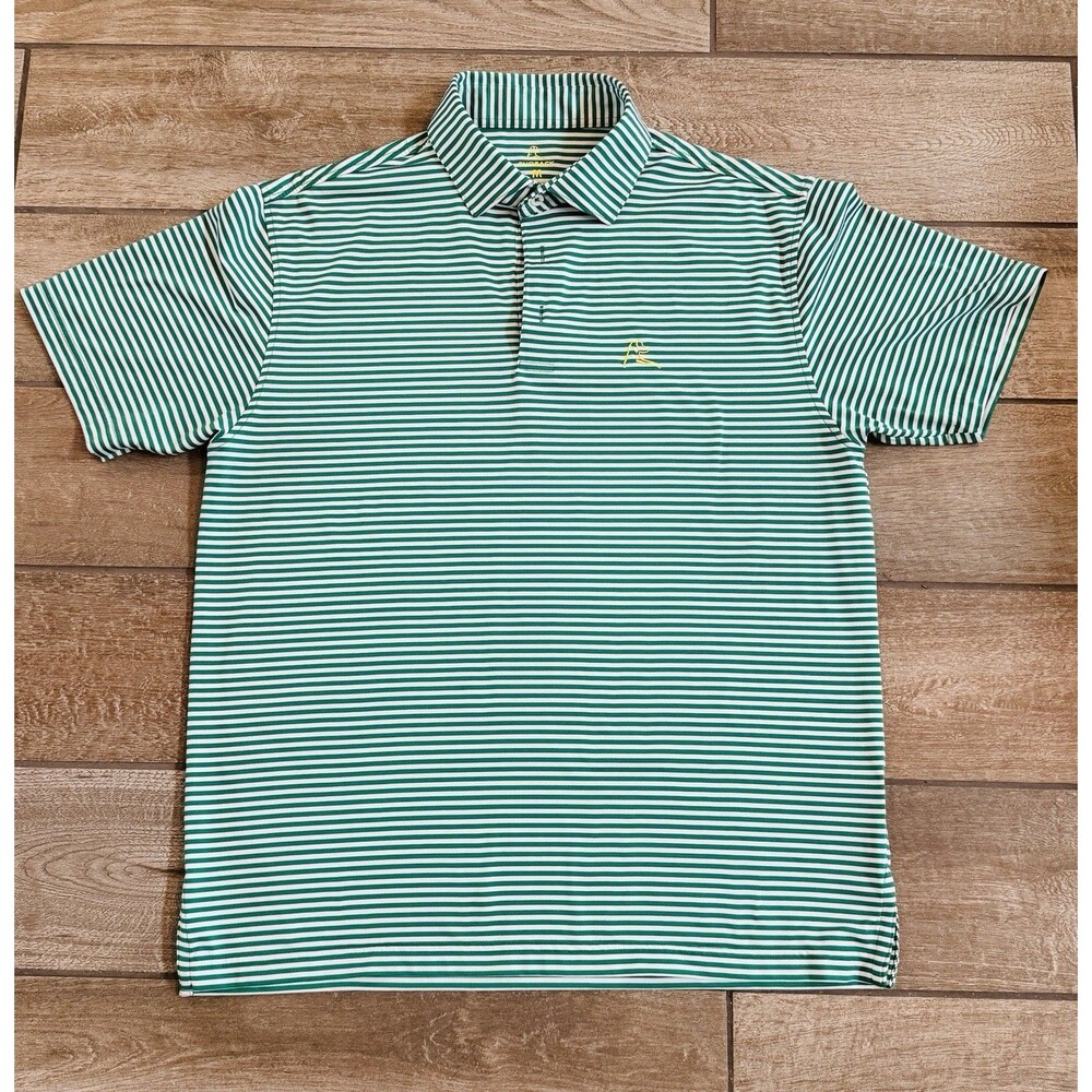 Rhoback polo Masters Green Striped Men’s Medium HTF Color